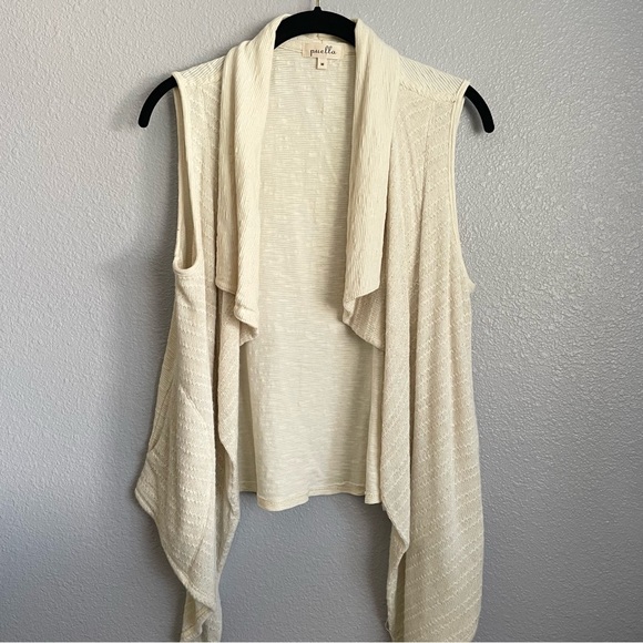 Anthropologie Puella Open Front Flyaway Cardigan Vest Size M - Picture 3 of 8